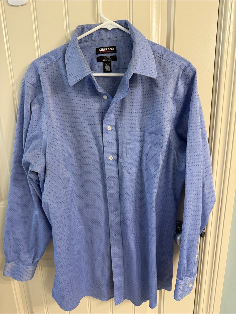 Kirkland Signature Men's Perforated Sky Blue Dress Shirt